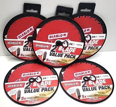 10 NEW DIABLO 6-1/2'' 24 Teeth CIRCULAR SAW FRAMING BLADES Construction 5pks of 2