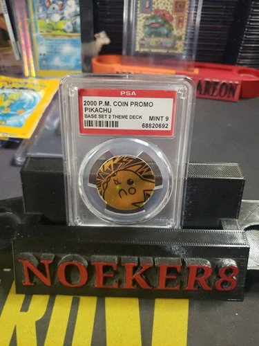 2000 Pokemon Coin Pikachu PSA 9 MT Mint Base Set 2 Theme Deck Promo