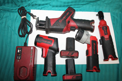Snap-On Infrared Thermometer, 1/4'' Ratchet, Recip Saw, Flashlight, 2 Batts,Charg