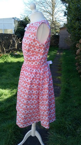 Lovely Coquette Lolita Pink Cake Print Cotton Handmade Midi TeaDress Size 12/14 - Picture 5 of 12