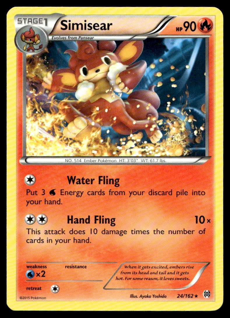 NM Simisear [XY - BREAKthrough 24/162] Rare Pokemon TCG