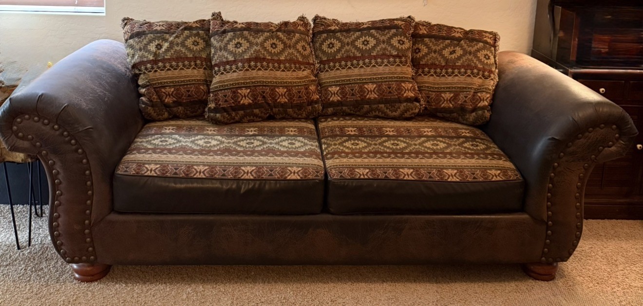 Leather couch And Love Seat