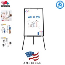 Easel Whiteboard - Black Magnetic Portable Dry Erase 40 x 28 Tripod Height Ad...