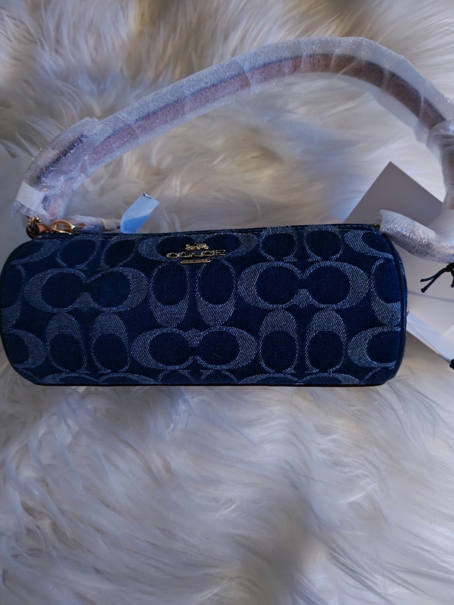 Coach Signature Denim Barrel Bag