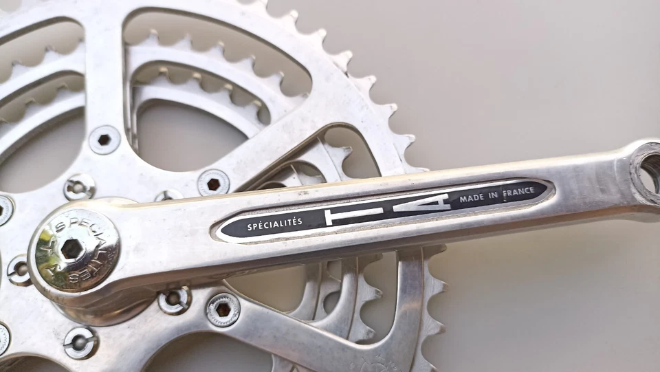 Spécialites TA Pédalier Crankset 52/42/36 14x1.25 170mm Triple Vélo Vintage  - Photo 2/4