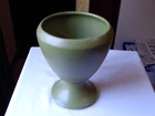 VINTAGE MCCOY FLORALINE PEDESTAL VASE / PLANTER #433 OLIVE GREEN MATTE 7"