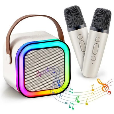 2026 new model Mini Karaoke Machine with 2 Wireless Microphones,-Portable Mini K