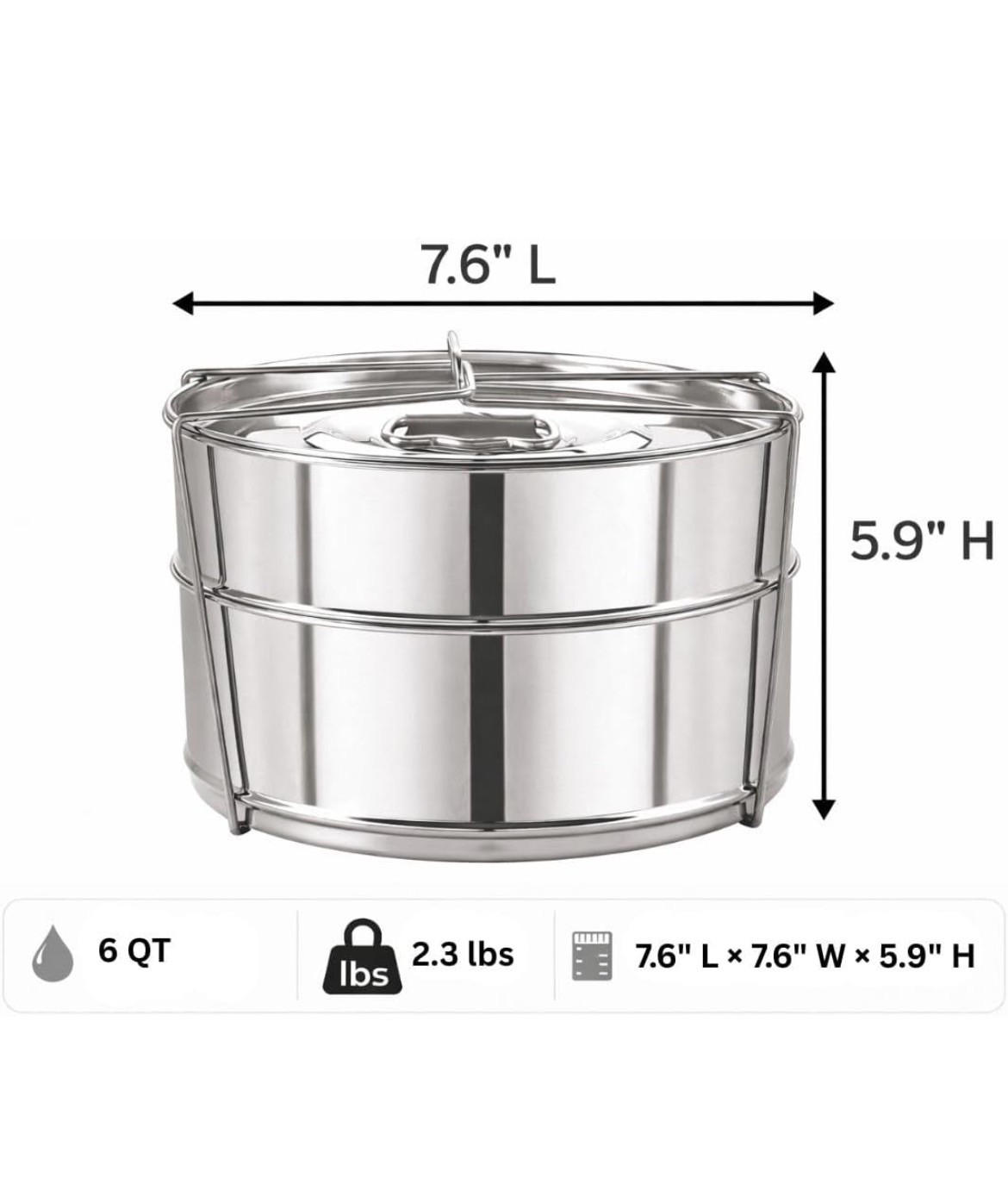 Insert Pans For Instant Pot 5/6/8 Qt