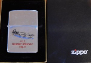 Vintage Zippo Lighter U.S.S. Theodore Roosevelt CVN-71 1996