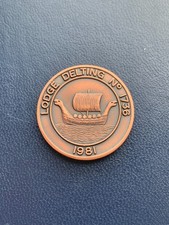 Lodge Delting 1736  Scottish Masonic Token Penny Coin 