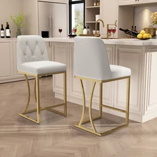 24" Counter Height Bar Stools Set of 2/4 Stool Chairs with Back Kitchen Chairs