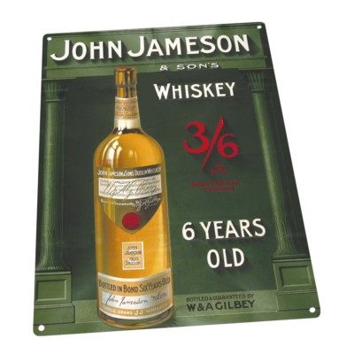 John Jameson Metal Sign; Wall Decor for Mancave, Den, or Gameroom