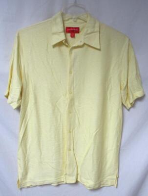 Emanuel Men Size M Short Sleeve Silk Blend Button-Down Shirt MSRP $49.50 C1 5089
