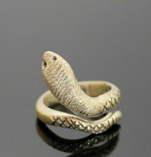 BEAUTIFUL VINTAGE TEXTURED STERLING SILVER SNAKE RING SIZE 5