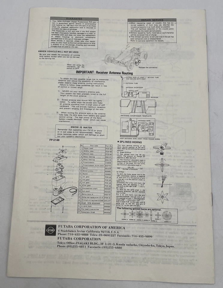 Futaba R/C Attack Sport BEC FP-2NCS 2NCR Transmitter Owners Manual Instruction - Image 2 of 4