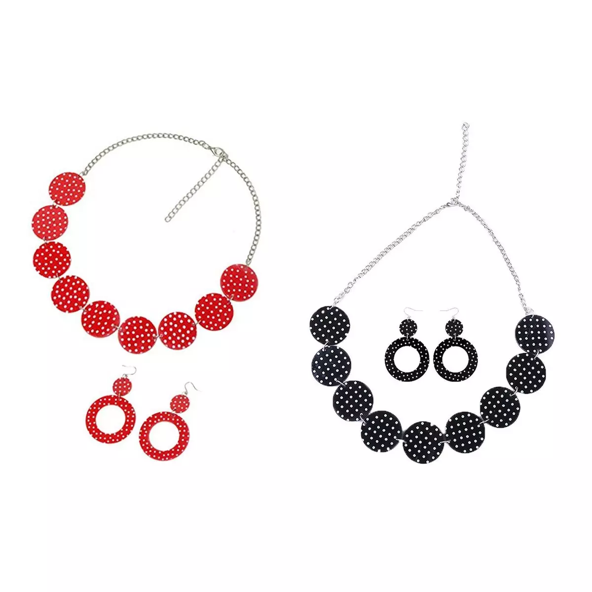 Black and white polka dot earrings outlet