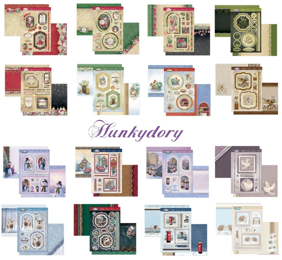 Hunkydory Christmas Card Making Kits Festive XMAS Luxury Topper Set Pack Toppers
