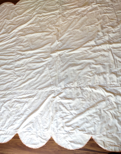 Vtg Double Wedding RIng Quilt- For Projects~READ~89 x 80 in-Handmade - Picture 20 of 23