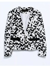 Veste blazer crop noir et blanc à pois Zara taille S 