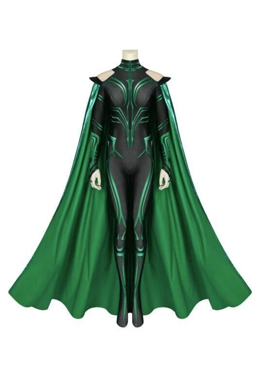Thor 3 Ragnarok Remolque Hela Disfraz Juegos con disfraces Zentai Mono Capa Traje Completo Foto 3 de 4