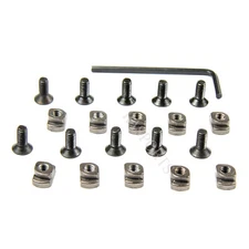 10 Sets Pack Steel M-LOK T-Nut Standard Screw For Rail Sections Black