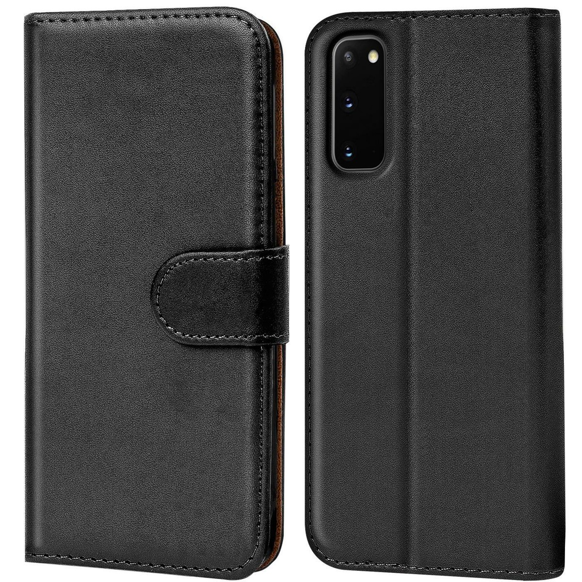 ELESNOW Leder Flip Hülle Für OnePlus Nord – Mit Magnetverschluss, Kartenfach, Standfunktion, Schwarz