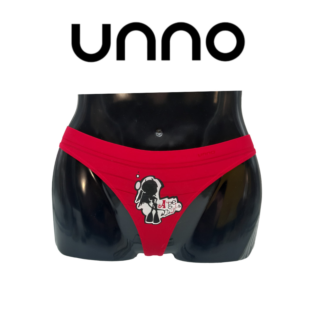 Tanga, Microfibra, Donna, Fantasia Rosso con Stampa 4541XMASRED UNNO