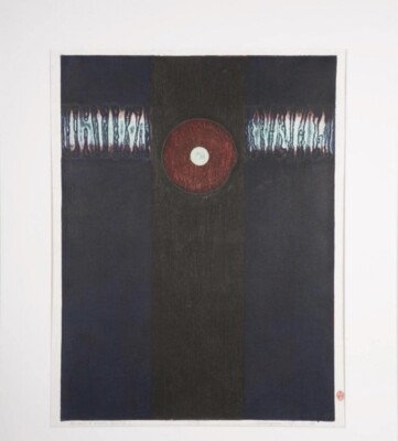 Tajima Hiroyuki  Draw a Circle  Japanese woodblock print signed