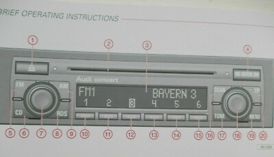 AUDI CONCERT AUDIO BETRIEBSANLEITUNG - HANDBUCH. A2 / A3 / A4 / A6 / A8 / TT. AA 152
