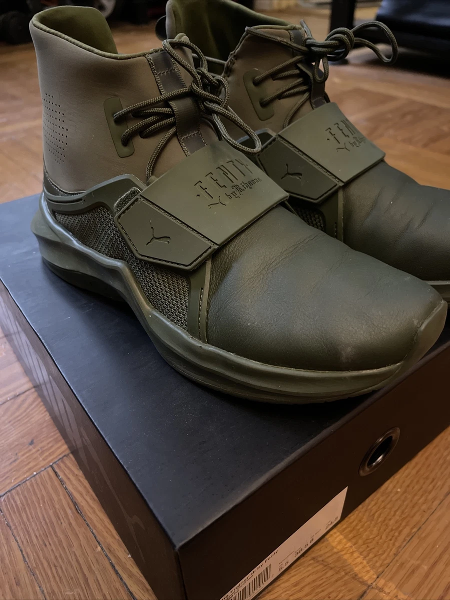 Puma Fenty By Rihanna Ignite Beige Leather Lace Up Womens Trainers