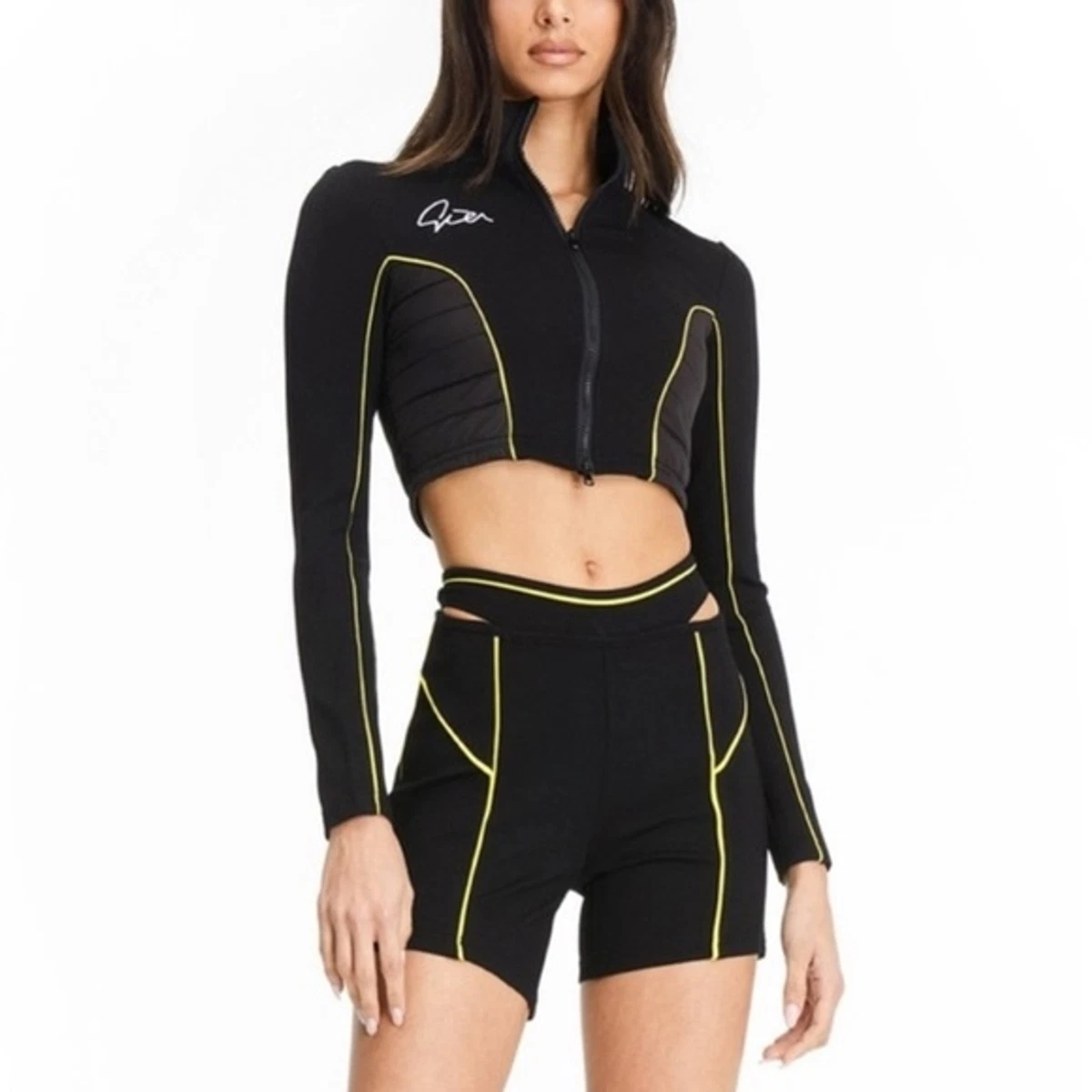 I.Am.Gia Luna Cut Out Black Biker Shorts Size Small eBay
