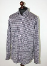 Eton mens Contemporary blue check shirt Size 42 16 1/2