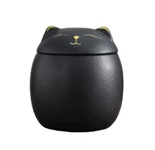 Ceramic Jar Embossed Cat Small Candy Dish Sugar Bowl Storage Jar Canister With S