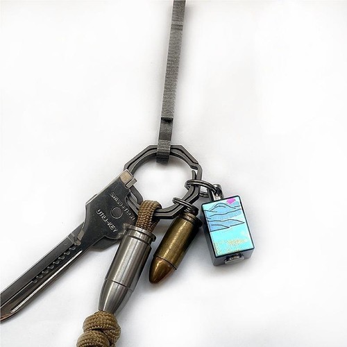 EDC Titanium Alloy Knife Lanyard Bead Keychain Paracord Pendant Zipper Pull Gift - Picture 10 of 15