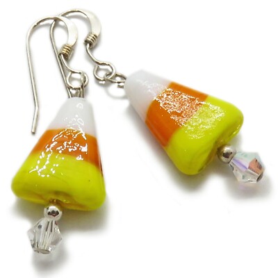 Süße Glasperlen Halloween Zuckermais Ohrringe von SoniaMcD