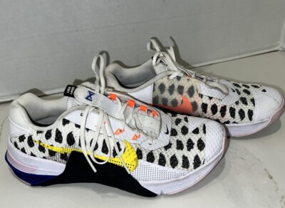 WOMEN S SIZE 8 - NIKE Metcon 7 Polka White Black Print,Yellow Strike, 2022