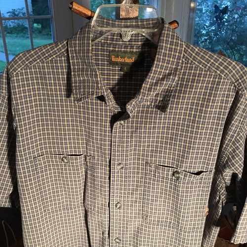 Timberland L Mens Shirt Plaid Cotton 