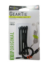 Nite Ize Gear Ties 3" Reusable Rubber Twist Ties  GT3-4pk-01 4 pack