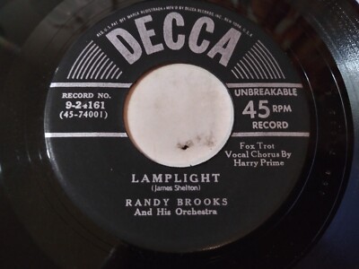 Randy Brooks - Lamplight VG+ Original DECCA 9-24161 Record 1950 RARE JAZZ