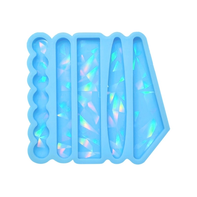 Holographic Epoxy Resin Hair Clip Casting Mold for DIY Craft