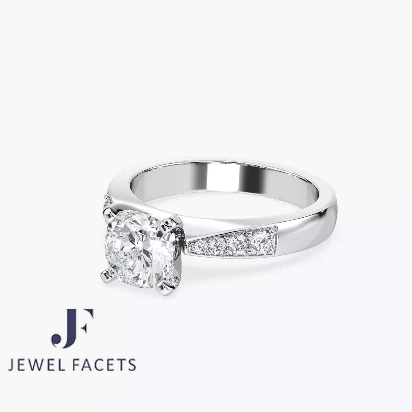 1.69 Ct F VS Square Cushion Diamond Engagement Ring IGI Certified Lab Grown 14k Gold image-5