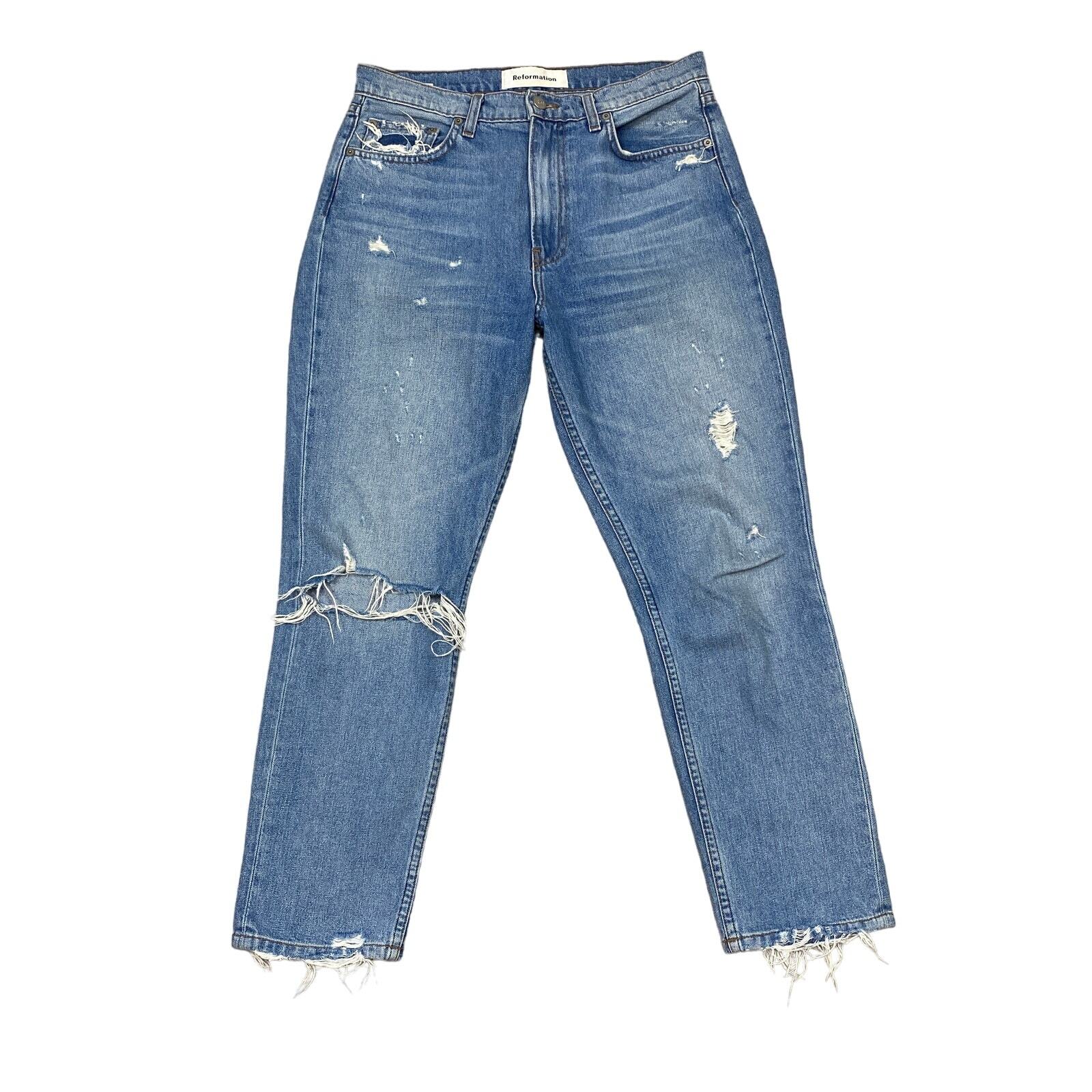 Reformation Julia High Rise Distressed Cigarette Jeans Women's 29