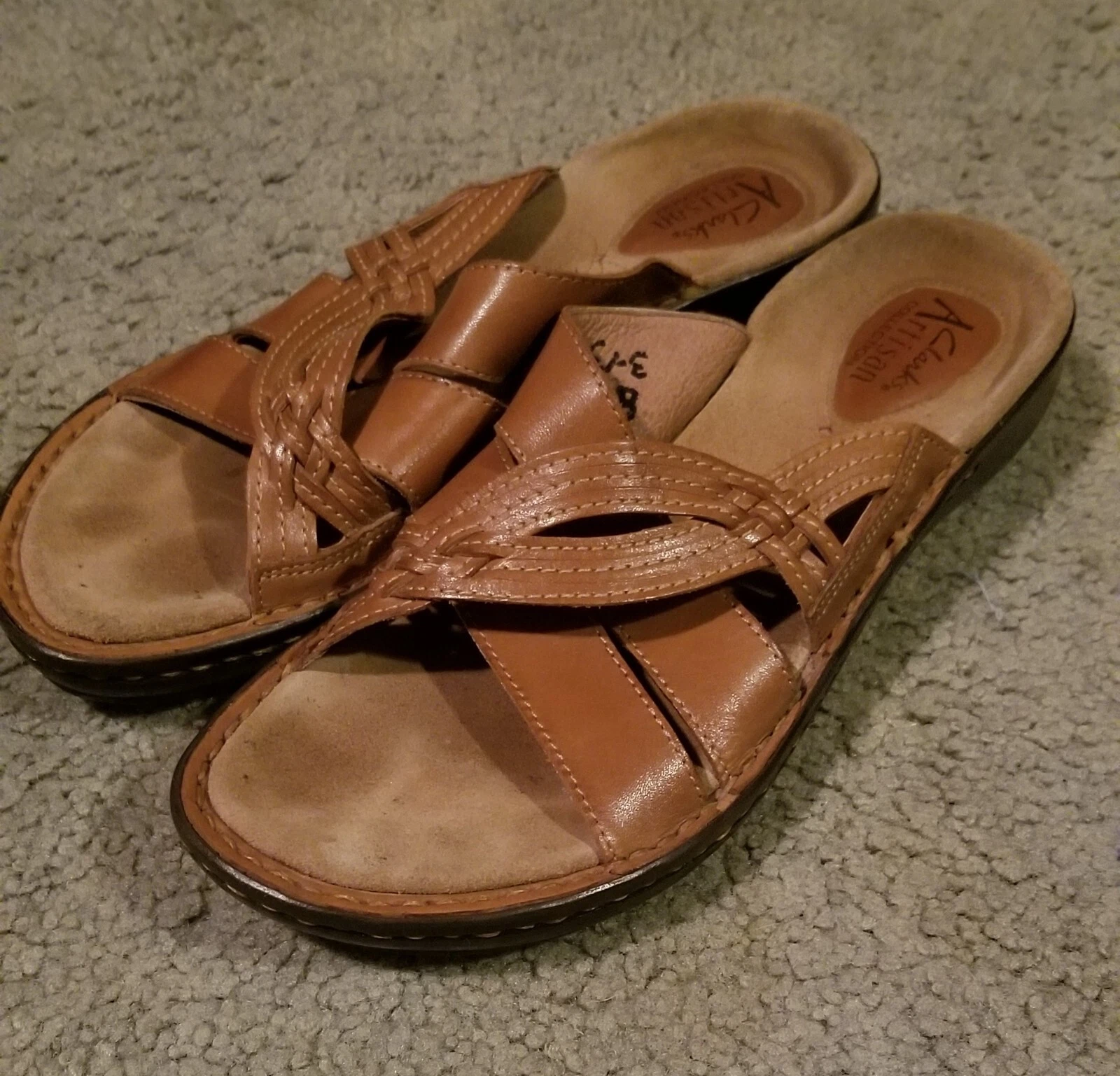 Sandali Clarks Artisan donna taglia 7N slip on pelle marrone casual comodi