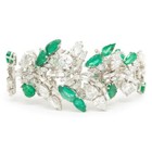 Cartier Platinum Vintage Diamond and Emerald Bracelet