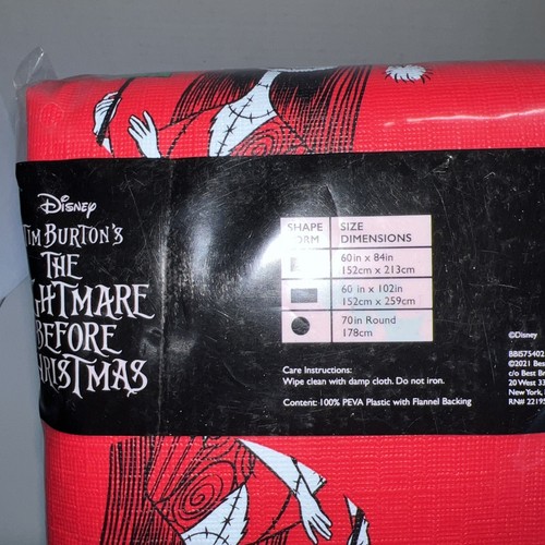 Disney Nightmare Before Christmas Red PEVA Tablecloth 60X102 - Picture 7 of 9