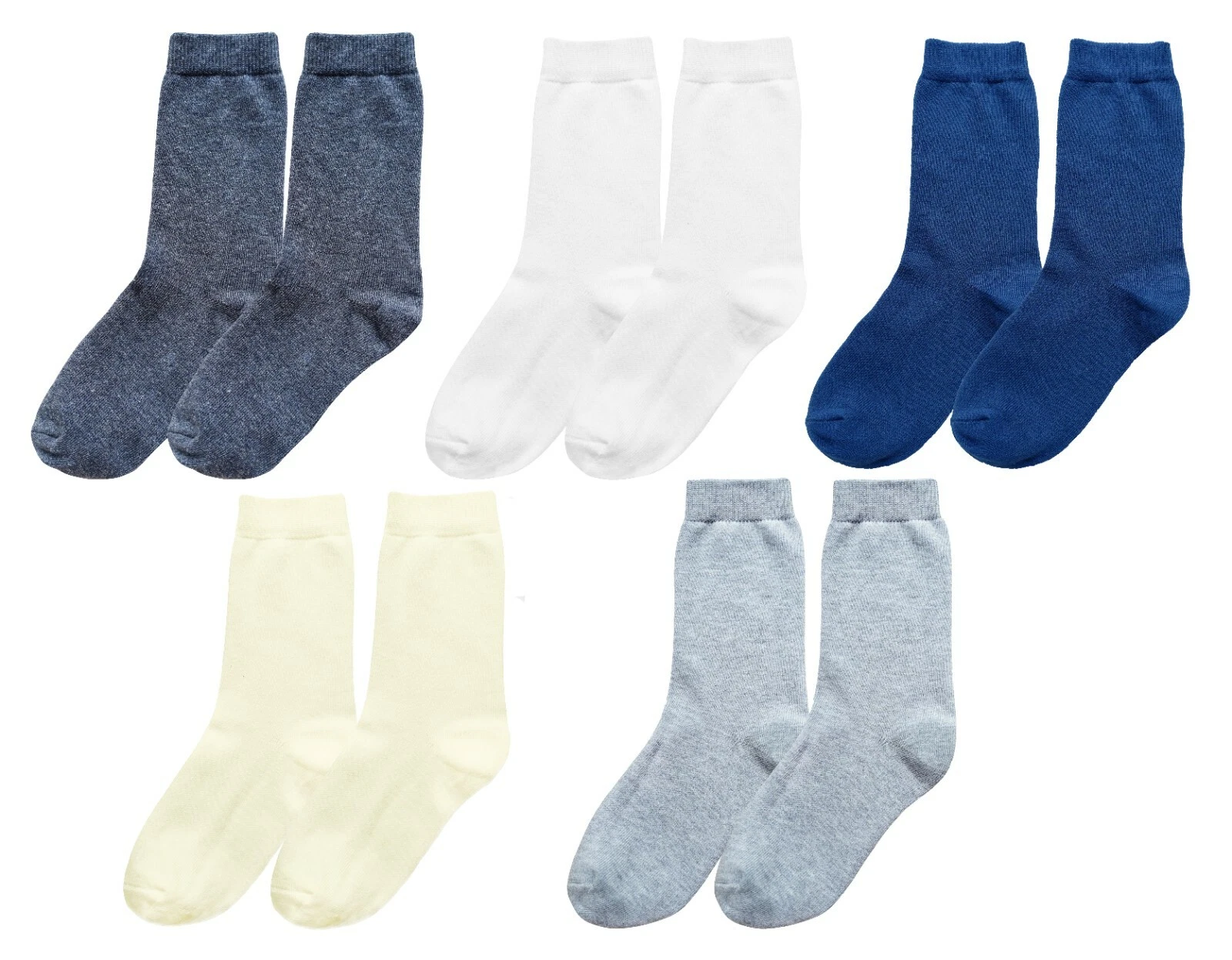 98% ORGANIC COTTON KID'S Socks (5-pack).Ages 3 Through 12. Comfy & Breathable.