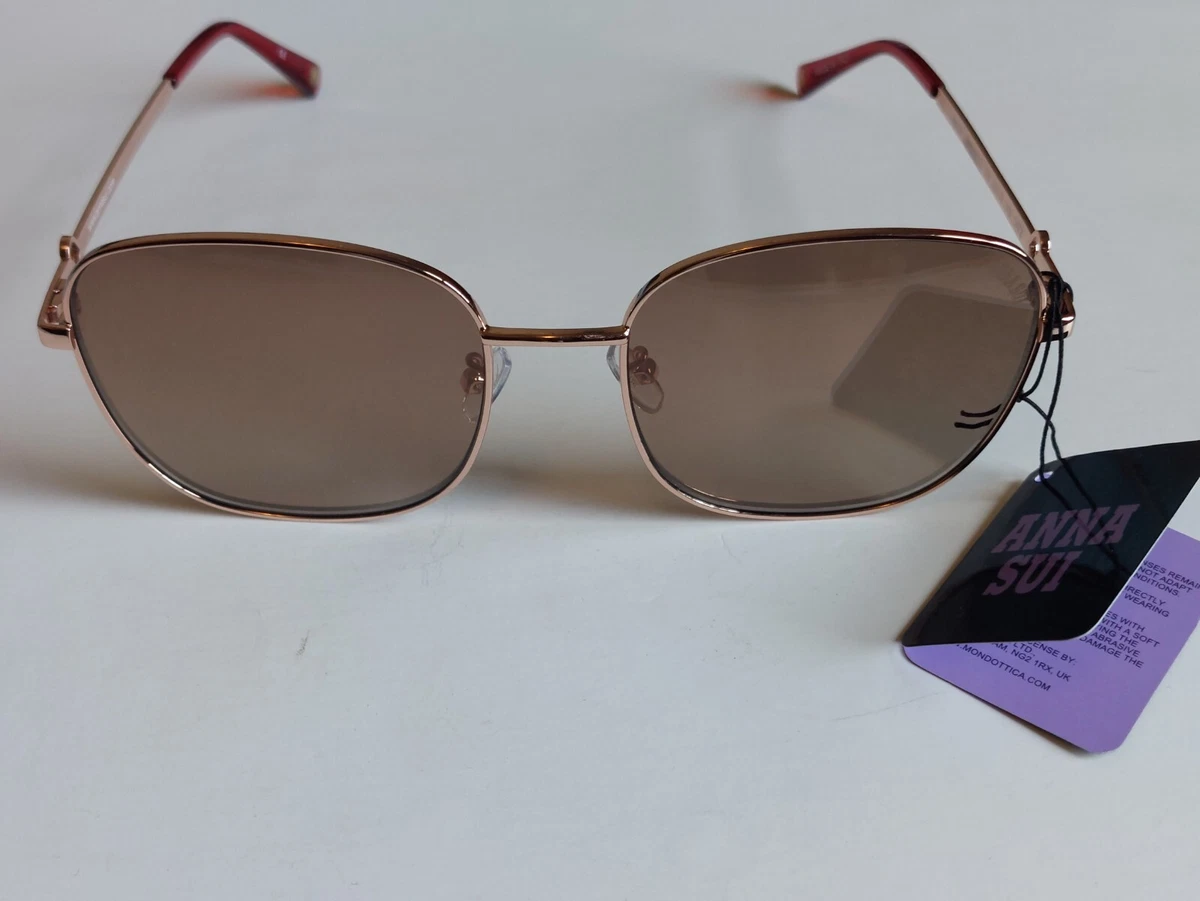 Anna Sui AS60501 Made in Italy Women\'s Vintage Round Sunglasses in Brown eb9123acb94ae6920b244de9f33139  main image 3