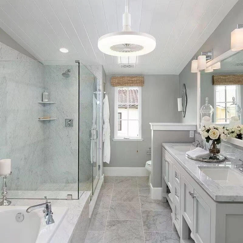 Ceiling Fan with Lights,Small Ceiling Fan with Remote,10-inch Bladeless Fans - Image 2 of 4