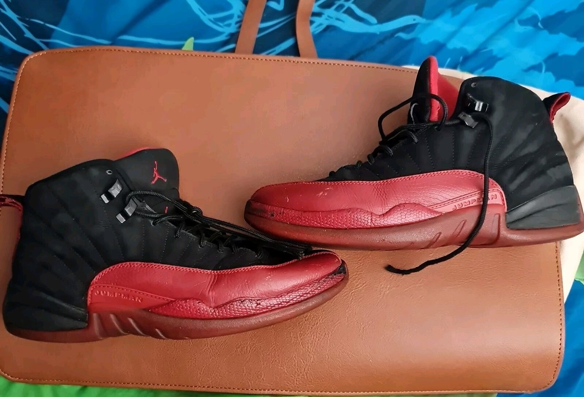 AIR JORDAN 12 RETRO 09年製‘FUL GAME’ Air Jordan 12 Retro 2009 Flu Game Black Red Suede (130690-065