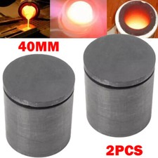 2X 40mm Graphite Ingot Bar Mould Crucible For Melting Metal Casting Refining NEW
